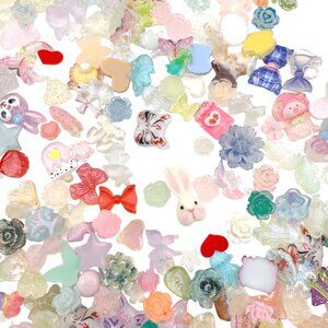 500PCS 3D Mixed Nail and DIY Craft Charms Assorted Colors – Multi Shapes